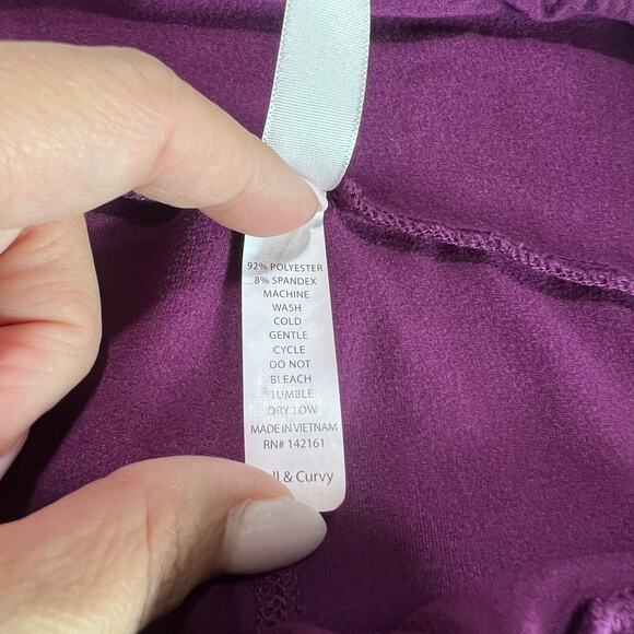 LULAROE Tall & Curvy Leggings Women’s Purple Solid Soft Stretch Pants One Size - Picture 3 of 6